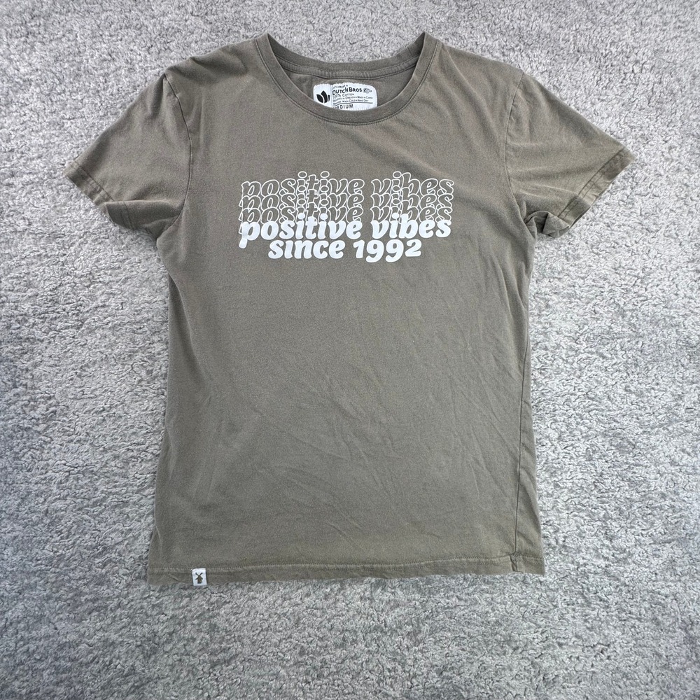 Dutch Bros Coffee Positive Vibes Since 1992‎ TShirt Women's Medium Brown